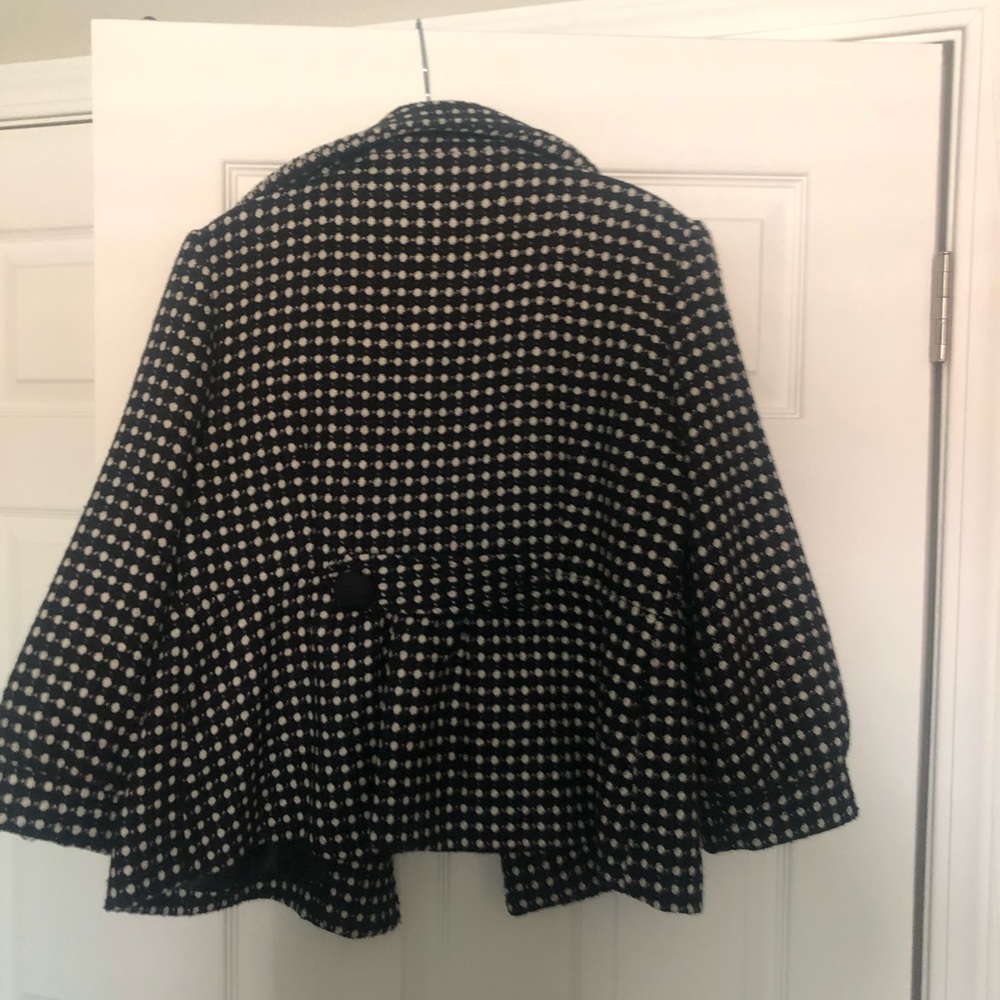 Hazel black and white polka dot 3/4 button jacket